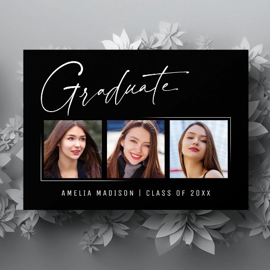 Modern minimalistisch legant inkt script 3 Foto Af Aankondiging