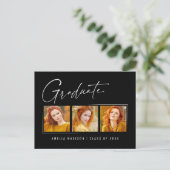 Modern minimalistisch legant inkt script 3 Foto Af Briefkaart (Staand voorkant)