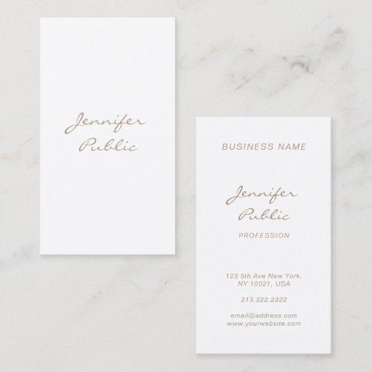 Modern minimalistisch legant kalligrafie script visitekaartje (Voorkant / Achterkant)