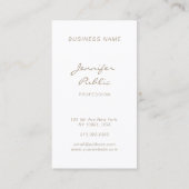 Modern minimalistisch legant kalligrafie script visitekaartje (Achterkant)