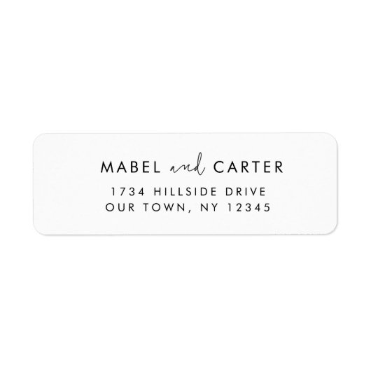 Modern minimalistisch legant Simple Wedding Couple Etiket (Voorkant)