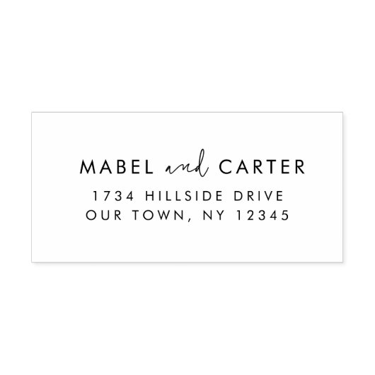 Modern minimalistisch legant Simple Wedding Couple Rubberstempel (Afrduk)