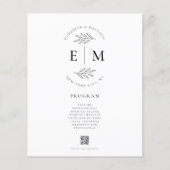 Modern minimalistisch legant Simple Wedding Progra (Voorkant)