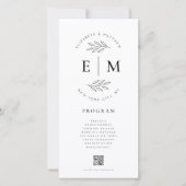 Modern minimalistisch legant Simple Wedding Progra (Voorkant)