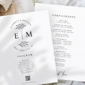 Modern minimalistisch legant Simple Wedding Progra
