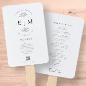 Modern minimalistisch legant Simple Wedding Progra Handwaaier