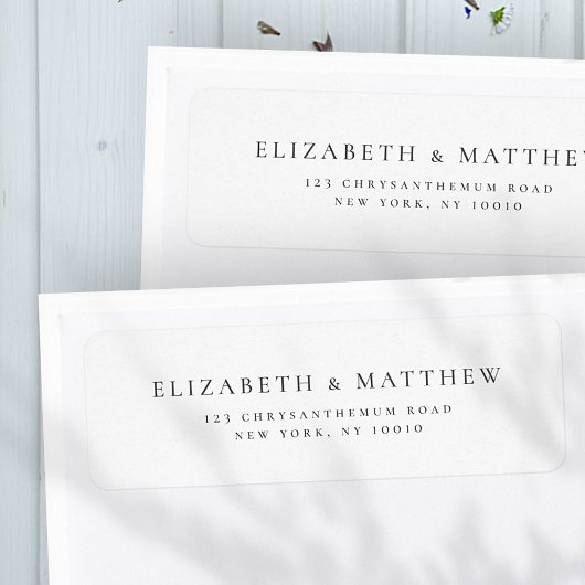 Modern minimalistisch legant Wedding Return-adres Etiket