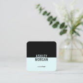 Modern minimalistisch licht Aqua Turquoise Blue Si Vierkante Visitekaartje (Staand voorkant)