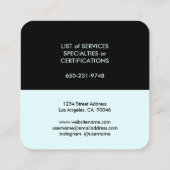 Modern minimalistisch licht Aqua Turquoise Blue Si Vierkante Visitekaartje (Achterkant)