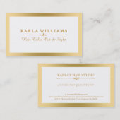 Modern Minimalistisch Licht Goud & Wit Visitekaartje (Voorkant / Achterkant)