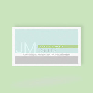 Modern Minimalistisch   Lichtblauw Groen Grijs Visitekaartje
