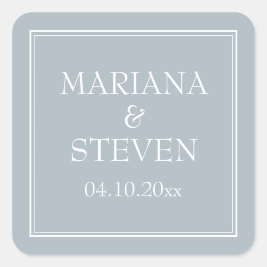 Modern Minimalistisch Lichtgrijs Grijs Vierkante Sticker (Voorkant)