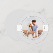 Modern minimalistisch lichtgrijs Save the Date Fot (Voorkant / Achterkant)