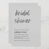 Modern minimalistisch lichtgrijs Vrijgezellenfeest Kaart (Voorkant / Achterkant)