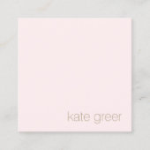 Modern minimalistisch lichtroze schoonheidsplein vierkante visitekaartje (Voorkant)