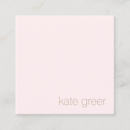 Modern minimalistisch lichtroze schoonheidsplein vierkante visitekaartje (Voorkant)