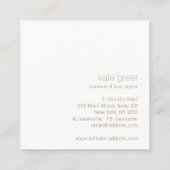 Modern minimalistisch lichtroze schoonheidsplein vierkante visitekaartje (Achterkant)