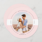 Modern minimalistisch lichtroze sparen de Datum Fo Save The Date (Voorkant / Achterkant)