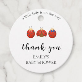 Modern minimalistisch lieveheersbeestje familie Ba Bedankjes Labels