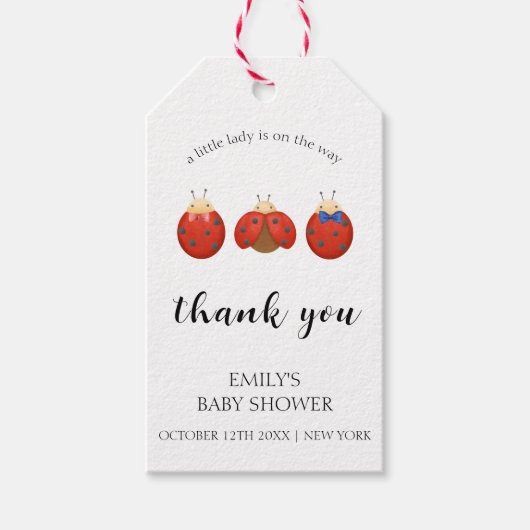 Modern minimalistisch lieveheersbeestje familie Ba Cadeaulabel (Voorkant)