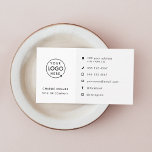 Modern Minimalistisch Logo | Aanpasbare Pictogramm Visitekaartje<br><div class="desc">Een eenvoudige aanpasbaar pictogram business template in een moderne minimalistische stijl op een schone witte achtergrond met een semi-transparante zachte grijze paneel. De veelzijdige sjabloon kan gemakkelijk worden bijgewerkt met uw bedrijfslogo, afbeelding of foto, naam, titel, adres, telefoon, mobiel, e-mail en gebruikersnamen van sociale media (voor Instagram en Facebook). De...</div>