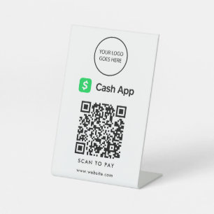 Modern Minimalistisch Logo Cash App Scan om te bet Reclamebord Met Voetstuk