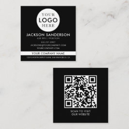 Modern Minimalistisch Logo Professionele Zwart Wit Vierkante Visitekaartje