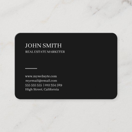 Modern minimalistisch Logo zwart Visitekaartje (Voorkant)