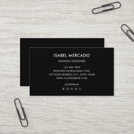 Modern Minimalistisch Logo Zwart & Wit Klasse Visitekaartje