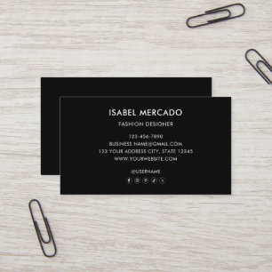 Modern Minimalistisch Logo Zwart & Wit Klasse Visitekaartje