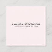 Modern minimalistisch luxelicht roze/zwart vierkante visitekaartje (Voorkant)