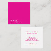 Modern minimalistisch magenta vierkante visitekaartje (Voorkant / Achterkant)
