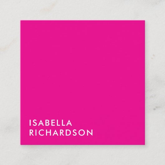 Modern minimalistisch magenta vierkante visitekaartje (Voorkant)
