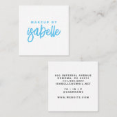 Modern minimalistisch make-up artist script vierkante visitekaartje (Voorkant / Achterkant)