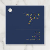 Modern minimalistisch marineblauw | Gold Hartelijk Bedankjes Labels (Voorkant)