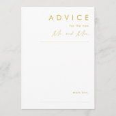 Modern minimalistisch marineblauw | Goudbruiloft Advieskaart (Voorkant)