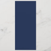 Modern minimalistisch marineblauw | Goudbruiloft Menu (Achterkant)