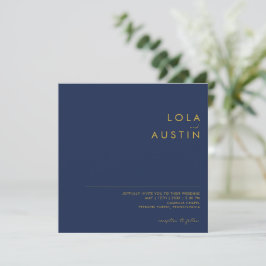 Modern minimalistisch marineblauw | Goudpleisterwe Kaart