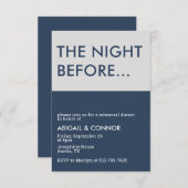 Modern minimalistisch marineblauw grijs repetitief informatiekaartje (Voorkant / Achterkant)