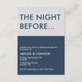 Modern minimalistisch marineblauw grijs repetitief informatiekaartje (Voorkant)