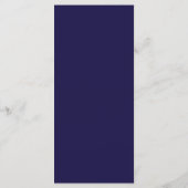 Modern minimalistisch marineblauw huwelijksmenu menu (Achterkant)