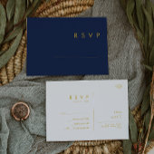 Modern minimalistisch marineblauw | RSVP met goudw Briefkaart