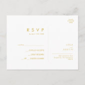 Modern minimalistisch marineblauw | RSVP met goudw Briefkaart (Achterkant)