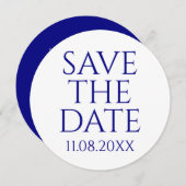 Modern minimalistisch marineblauw Save the Date Ro Kaart (Voorkant / Achterkant)