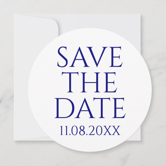 Modern minimalistisch marineblauw Save the Date Ro Kaart (Voorkant)