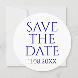 Modern minimalistisch marineblauw Save the Date Ro Kaart