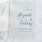 Modern minimalistisch marineblauw script Save the  Acryl Uitnodigingen