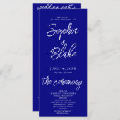 Modern minimalistisch marineblauw trouwprogramma (Voorkant / Achterkant)