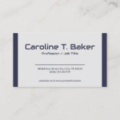 Modern minimalistisch marineblauw Visitekaartje (Achterkant)