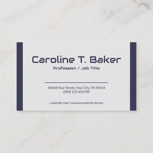 Modern minimalistisch marineblauw Visitekaartje (Achterkant)